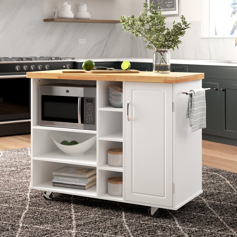 Solid wood store microwave cart